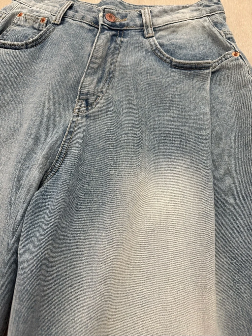 Women’s Washed Blue Denim Shorts